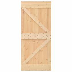 Porta Scorrevole con Set Hardware 90x210 cm in Legno di Pinocod mxl 96447
