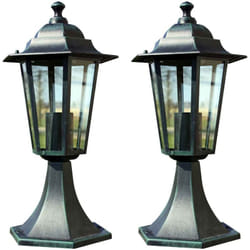 Vidaxl - Lampioni da Giardino 2 pz Verde Scuro/Nero in Alluminio 34787