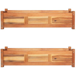 Letti Rialzati da Giardino 2 pz in Legno di Acacia 100x30x25 cm Vidaxl 81518