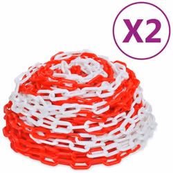 Questo set di 2 catene di avvertimento in plastica sarà l'ideale per creare una barriera molto visibile, temporanea, di sicur ...