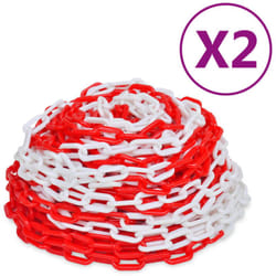 Vidaxl - Catene di Sicurezza Traffico 2 pz Rosso e Bianco Plastica 30 m 5839