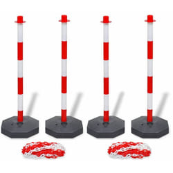 Vidaxl - Set Stradale con 4 Pali e 2 Catene in Plastica 10 m Ciascuna