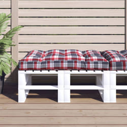 Cuscino per Pallet, Comodo Cuscino per sgabello a Quadri Rossi 120x80x12 cm in Tessuto Vidaxl 2973