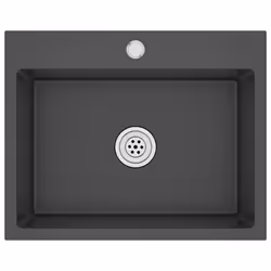vidaXL Lavello da Cucina Lavorato a Mano Nero Acciaio Inox - Vista aggiuntiva 2