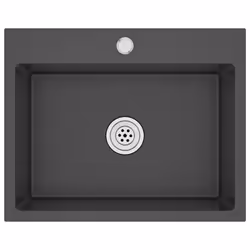 vidaXL Lavello da Cucina Lavorato a Mano Nero Acciaio Inox - Vista aggiuntiva 2