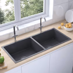 Godetevi il vantaggio del nostro lavandino da cucina dal design pulito e contemporaneo. Le due vasche con finitura satinata l ...