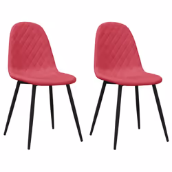 vidaXL Sedie da Pranzo 2 pz Rosso Vino in Velluto - Vista aggiuntiva 2