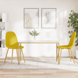 Vidaxl - Sedie da Pranzo 2 pz Giallo Senape in Velluto 96932