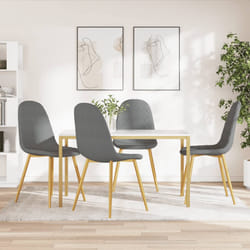 vidaXL Sedie da Pranzo 4 pz Grigio Chiaro in Velluto
