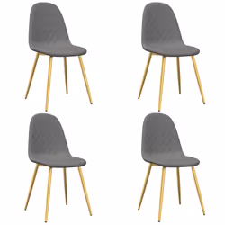 vidaXL Sedie da Pranzo 4 pz Grigio Chiaro in Velluto - Vista aggiuntiva 2