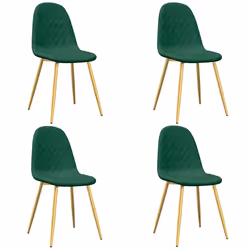Sedie da Pranzo 4 pz Verde Scuro in Vellutocod mxl 95499 - Vista aggiuntiva 2