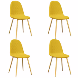 Sedie da Pranzo 4 pz Giallo Senape in Vellutocod mxl 119416 - Vista aggiuntiva 2