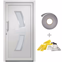 vidaXL Porta di Ingresso Bianca 98x208 cm - Vista aggiuntiva 2