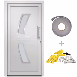 vidaXL Porta di Ingresso Bianca 98x208 cm - Vista aggiuntiva 2