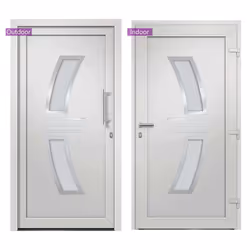 vidaXL Porta di Ingresso Bianca 98x208 cm - Vista aggiuntiva 3