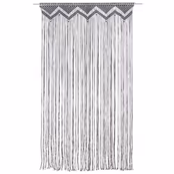 vidaXL Tenda Macramè Antracite 140x240 cm in Cotone - Vista aggiuntiva 3