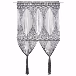vidaXL Tenda Macramè Antracite 140x240 cm in Cotone - Vista aggiuntiva 2