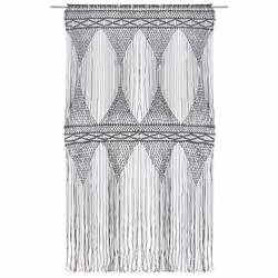 vidaXL Tenda Macramè Antracite 140x240 cm in Cotone - Vista aggiuntiva 3