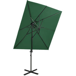 Ombrellone a Sbalzo con Doppia Copertura 250x250 cm Verde Vidaxl 8960