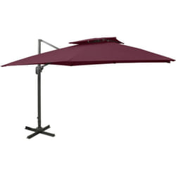 Vidaxl - Ombrellone a Sbalzo con Doppia Copertura 300x300 cm Bodeaux