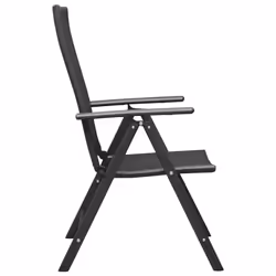 VidaXL 313105 sedia da esterno Terrazzo Alluminio, Rattan sintetico Nero - Vista aggiuntiva 4