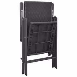 VidaXL 313105 sedia da esterno Terrazzo Alluminio, Rattan sintetico Nero - Vista aggiuntiva 5