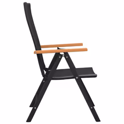 VidaXL 313106 sedia da esterno Terrazzo Alluminio, Rattan sintetico Nero - Vista aggiuntiva 4