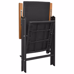 VidaXL 313106 sedia da esterno Terrazzo Alluminio, Rattan sintetico Nero - Vista aggiuntiva 5