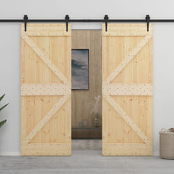 Porta Scorrevole con Set Hardware 80x210 cm in Legno di Pinocod mxl 96449