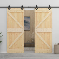 Porta Scorrevole con Set Hardware 80x210 cm in Legno di Pinocod mxl 72456