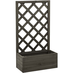 Vidaxl - Fioriera con Traliccio Grigia 50x25x90 cm Massello di Abete 2363