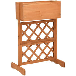 Vidaxl - Fioriera con Traliccio Arancione 45x30x74 cm Massello di Abete