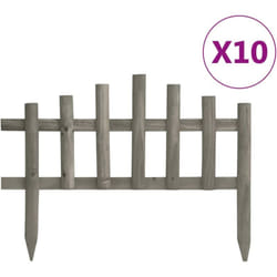 Bordure per Prato dal design elegante da 10 pz in Legno di Abete 4,4 m colore: Grigio