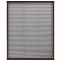 vidaXL Zanzariera Plissettata Finestre in Alluminio Marrone 80x100 cm - Vista aggiuntiva 2