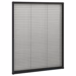 vidaXL Zanzariera Plissettata Finestre in Alluminio Antracite 80x100cm - Vista aggiuntiva 3