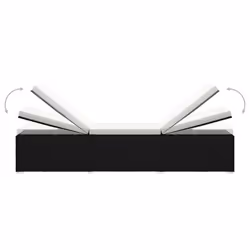 VidaXL 3057662 sedia da esterno Salone Seduta imbottita Poliestere, Rattan sintetico, Acciaio Nero, Crema, Bianco - Vista aggiuntiva 6