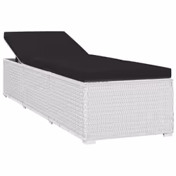 VidaXL 3057664 sedia da esterno Salone Seduta imbottita Poliestere, Rattan sintetico, Acciaio Nero, Bianco - Vista aggiuntiva 4