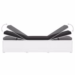 VidaXL 3057664 sedia da esterno Salone Seduta imbottita Poliestere, Rattan sintetico, Acciaio Nero, Bianco - Vista aggiuntiva 6
