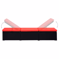 VidaXL 3057667 sedia da esterno Salone Seduta imbottita Poliestere, Rattan sintetico, Acciaio Nero, Rosso - Vista aggiuntiva 5