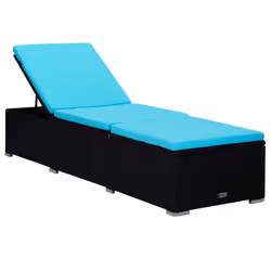 VidaXL 3057668 sedia da esterno Salone Seduta imbottita Poliestere, Rattan sintetico, Acciaio Nero, Blu - Vista aggiuntiva 4