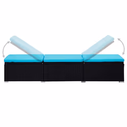 VidaXL 3057668 sedia da esterno Salone Seduta imbottita Poliestere, Rattan sintetico, Acciaio Nero, Blu - Vista aggiuntiva 5