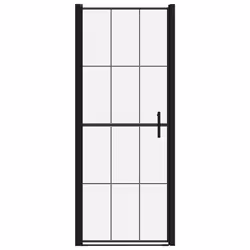 vidaXL Porta per Doccia in Vetro Temperato 81x195 cm Nero - Vista aggiuntiva 3