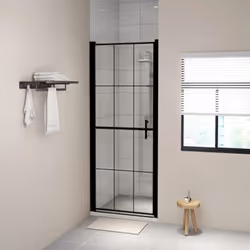Aggiungete un'aria di tocco industriale al vostro bagno con questa moderna porta doccia! Offre uno stile raffinato con materi ...
