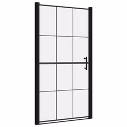 vidaXL Porta per Doccia in Vetro Temperato 100x178 cm Nera - Vista aggiuntiva 2