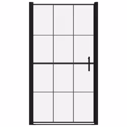 vidaXL Porta per Doccia in Vetro Temperato 100x178 cm Nera - Vista aggiuntiva 3
