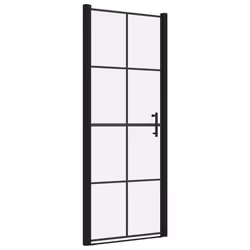 vidaXL Porte per Doccia in Vetro Temperato 81x195 cm Nere - Vista aggiuntiva 2