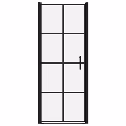 vidaXL Porta per Doccia in Vetro Temperato 91x195 cm Nera - Vista aggiuntiva 3