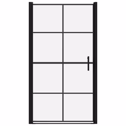vidaXL Porta per Doccia in Vetro Temperato 100x178 cm Nera - Vista aggiuntiva 3