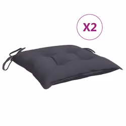vidaXL Cuscini per Sedia 2 pz Antracite 40x40x7 cm in Tessuto Oxford - Vista aggiuntiva 2