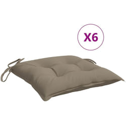 Cuscini per Sedia 6 pz Tortora 40x40x7 cm in Tessuto Oxford Vidaxl 756881